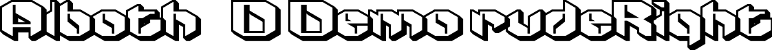 Alboth 3D Demo rudeRight font - Alboth-ExtrudeRight.otf