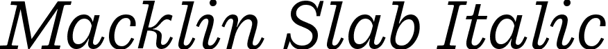 Macklin Slab Italic font - MacklinSlab-Italic.ttf