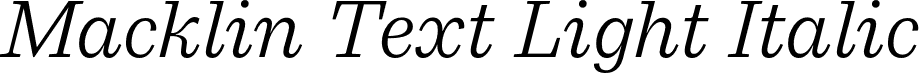 Macklin Text Light Italic font - MacklinText-LightItalic.otf