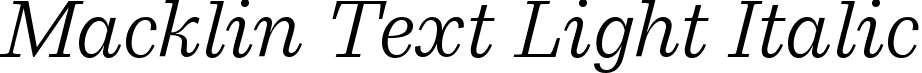 Macklin Text Light Italic font - MacklinText-LightItalic.ttf