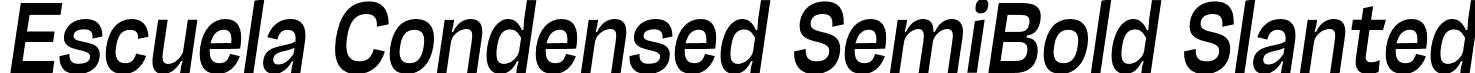 Escuela Condensed SemiBold Slanted font - Escuela-CondensedSemiBoldSlanted.otf