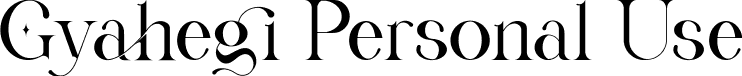 Gyahegi Personal Use font - GyahegiPersonalUse-w1P6z.ttf