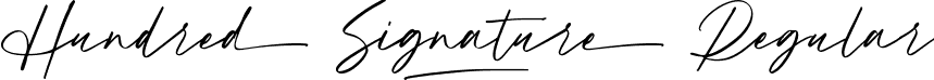 Hundred Signature Regular font - Hundred Signature.ttf