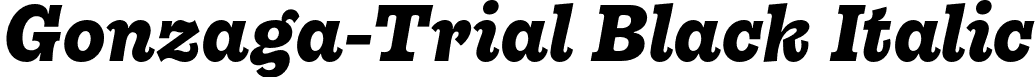 Gonzaga-Trial Black Italic font - Gonzaga-Trial-BlackItalic.otf