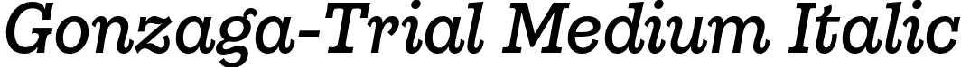 Gonzaga-Trial Medium Italic font - Gonzaga-Trial-MediumItalic.otf