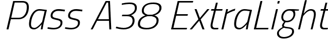 Pass A38 ExtraLight font - Pass_A38_ExtraLightItalic.otf