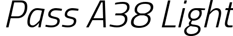 Pass A38 Light font - Pass_A38_LightItalic.otf