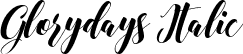 Glorydays Italic font - Glorydays Italic.ttf