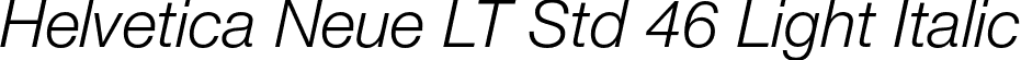Helvetica Neue LT Std 46 Light Italic font - HelveticaNeueLTStd-LtIt.otf