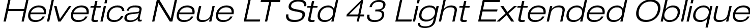 Helvetica Neue LT Std 43 Light Extended Oblique font - HelveticaNeueLTStd-LtExO.otf