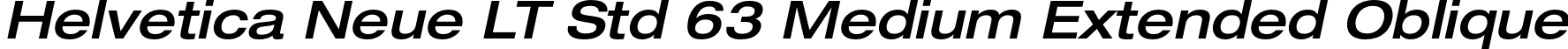 Helvetica Neue LT Std 63 Medium Extended Oblique font - HelveticaNeueLTStd-MdExO.otf