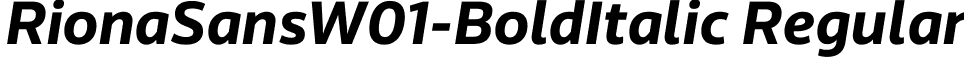 RionaSansW01-BoldItalic Regular font - Riona Sans W01 Bold Italic.ttf