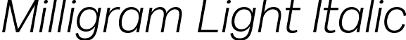 Milligram Light Italic font - Milligram-LightItalic.ttf