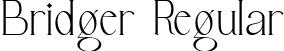 Bridger Regular font - Bridger.otf