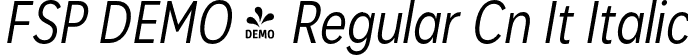 FSP DEMO - Regular Cn It Italic font - Fontspring-DEMO-kanyoncn-regularit.otf