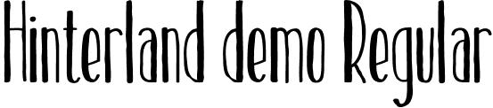 Hinterland demo Regular font - Hinterland demo.ttf