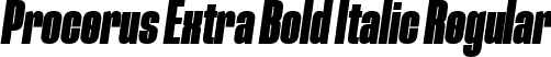 Procerus Extra Bold Italic Regular font - Procerus Extra Bold Italic.ttf