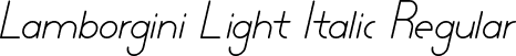 Lamborgini Light Italic Regular font - lamborgini-lightitalic-personal.ttf