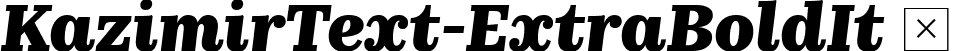 KazimirText-ExtraBoldIt  font - KazimirText-ExtraBoldIt.ttf