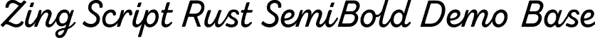 Zing Script Rust SemiBold Demo Base font - ZingScriptRustSBDemo-Base.otf