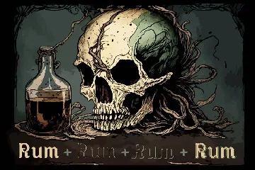 Dark rum. Vintage layered font