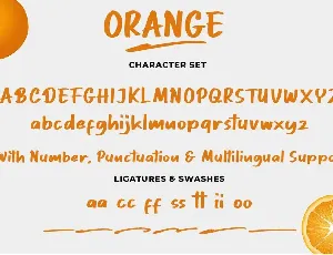 Orange font