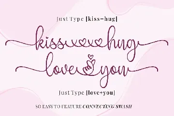 Kiss Hug Love You - A Script Font