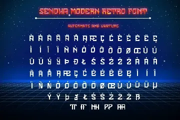 Sendha â€“ Techno Display Font