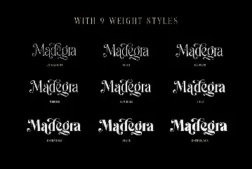 Madegra Serif (9 Weight Font Styles)