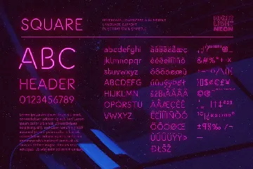 Retro Neon Font - Square Style