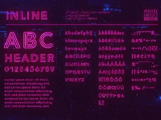 Retro Neon Font - Inline Style