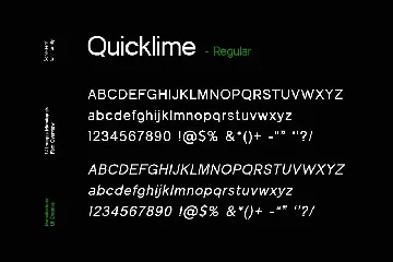 Quicklime Modern Sans Serif Family Font