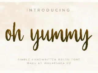 Oh Yummy Script font