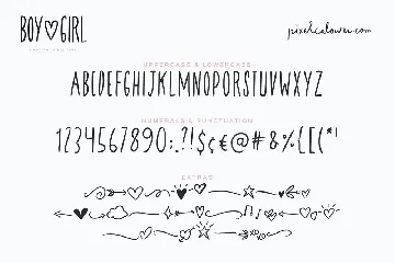 Boy and Girl Skinny Font and Extras