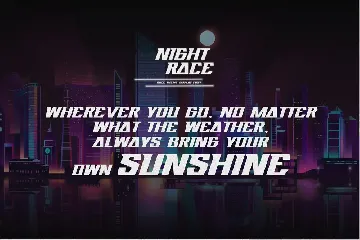 NIGHTRACE - Race Theme Display Font