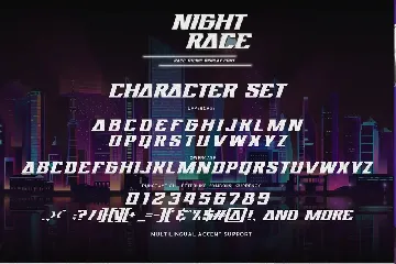 NIGHTRACE - Race Theme Display Font