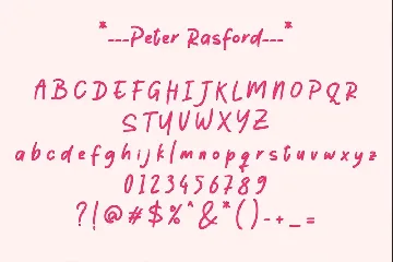 Peter Rasford font