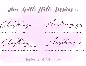 Anything Script font