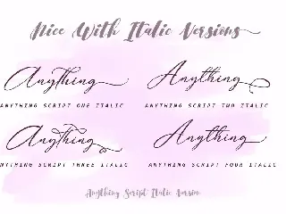 Anything Script font