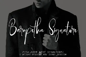 Baropetha Signature - 5 Weight Signature font