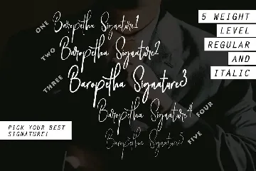 Baropetha Signature - 5 Weight Signature font