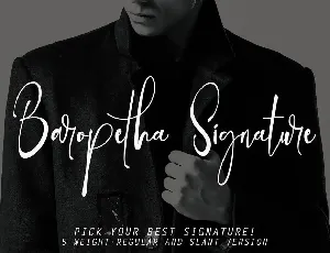 Baropetha Signature - 5 Weight Signature font