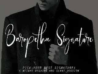 Baropetha Signature - 5 Weight Signature font