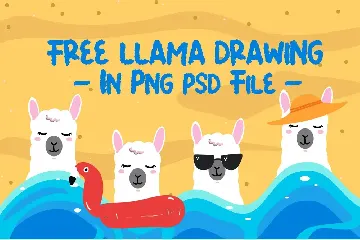 Summer Llama Typeface - Extra Drawing Llama font