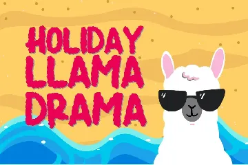 Summer Llama Typeface - Extra Drawing Llama font