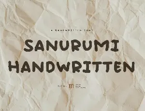 Sanurumi Handwritten | A Handwritten Font