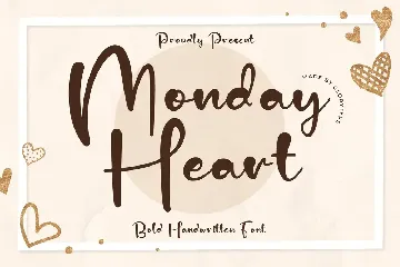 Monday Heart Bold Handwritten Font