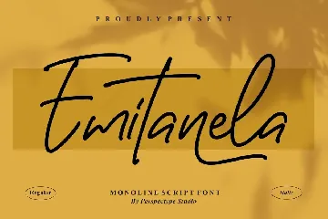 Emitanela Monoline Script Font