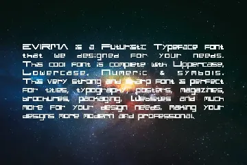 Evirma Futuristic Typeface font