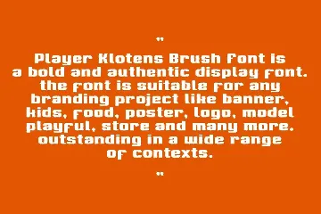 Player Klotens Brush font